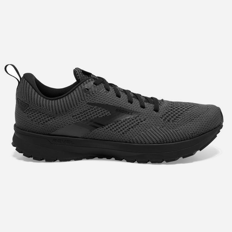 Brooks Revel 5 Israel - Men's Performance Road Running Shoes - Black/Ebony/Grey/Charcoal (23154-ZRIO